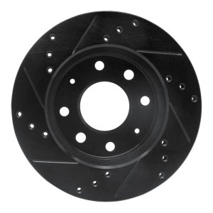 Dodge Colt Brake Rotor (1) - Front Right - R1 Concepts - Drilled & Slotted - Black - `88-`07